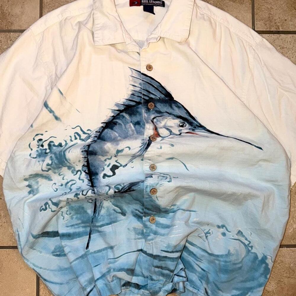 Reel Legends Performance Clothing Button Up Shirt - Size L